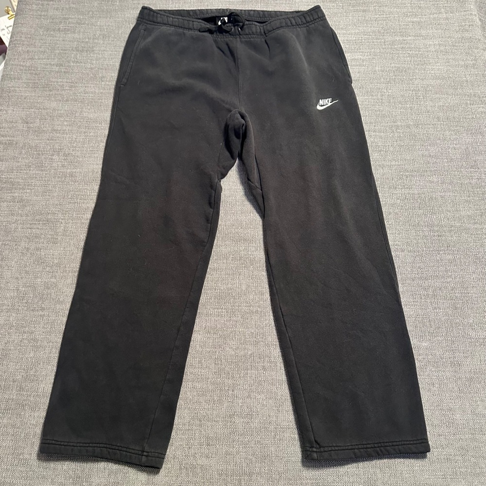 Nike Sweatpants Mens XL Black Fleece Straight Leg Joggers Drawstring